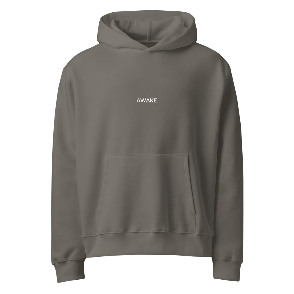Immigration & Assimilation Oversized Hoodie in Asphalt, front view